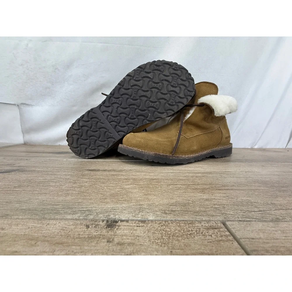 Birkenstock Bakki Suede Shearling Lined Boots Brown Mens 8 Womens 10‎ EU 41
